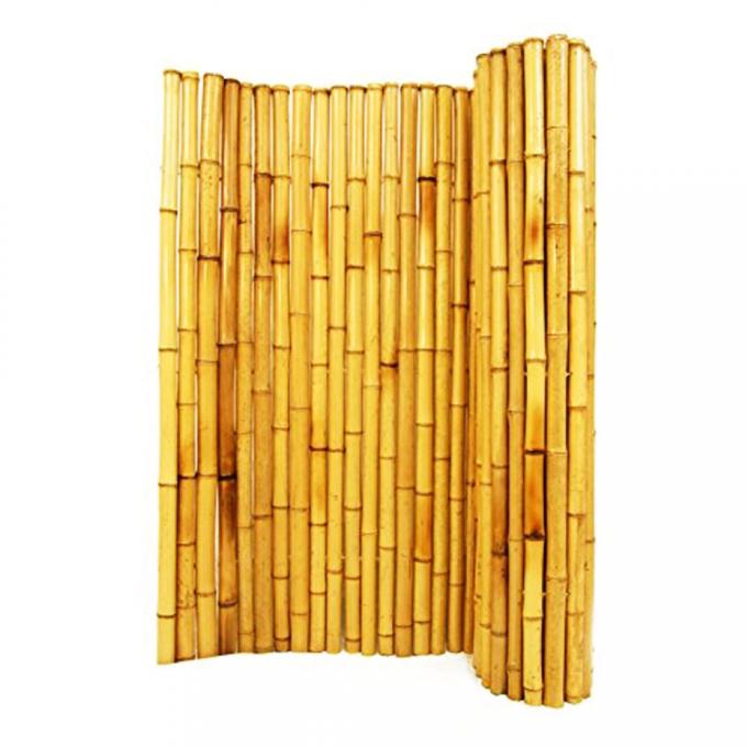 Natural Bamboo Fence Panels Garden & Farm Barrier Black & Yellow 2