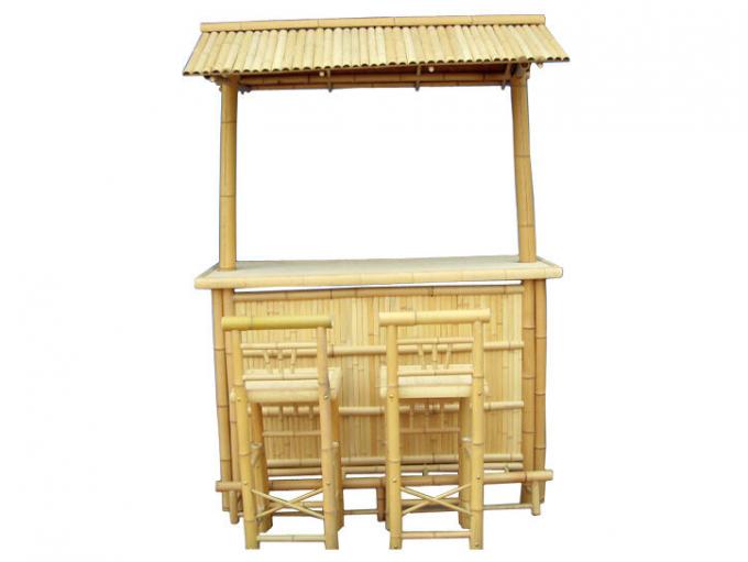 Tiki Bar Patio Outdoor Bar, Bamboo Set Islander Tiki Bar With Palapa Top And Storage Space For Garden Patio Luau Party Bazaar 0