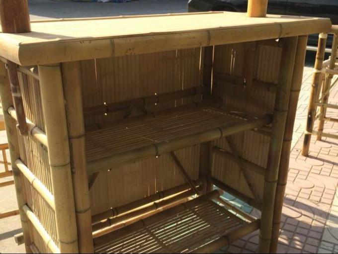 Tiki Bar Patio Outdoor Bar, Bamboo Set Islander Tiki Bar With Palapa Top And Storage Space For Garden Patio Luau Party Bazaar 1
