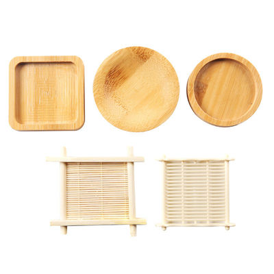Bamboo Coasters For Crafts , Squre Round Coasters For Crafts Coated Plain Drinking Cup Coaster With Suitable Size