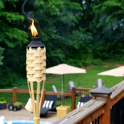 180cm Natural Bamboo Handmade Torch Bamboo Tiki Torches For Garden Lighting Luau Party