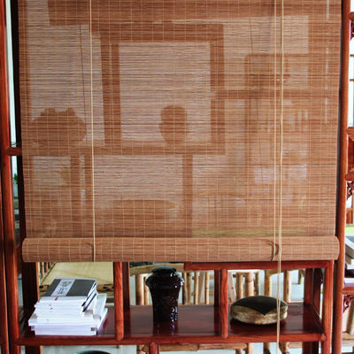 Light Filtering Bamboo Roller Blind Matchstick Bamboo Outdoor Roll Up Curtains