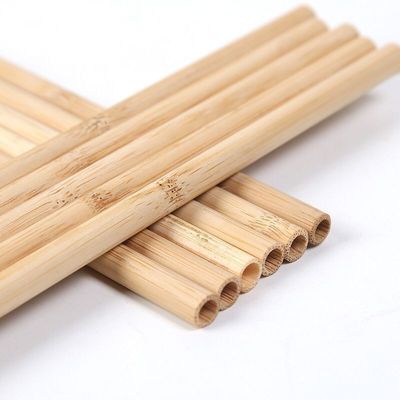 Biodegradable Disposable Bamboo Straws Laser Private Logo For Party Wedding