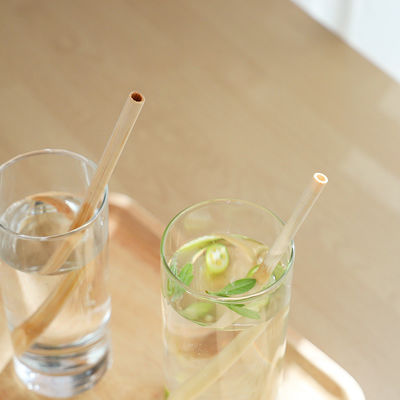 Biodegradable Natural 20cm Juice Tea Bamboo Fiber Straws Tea Drinking Custom Logo