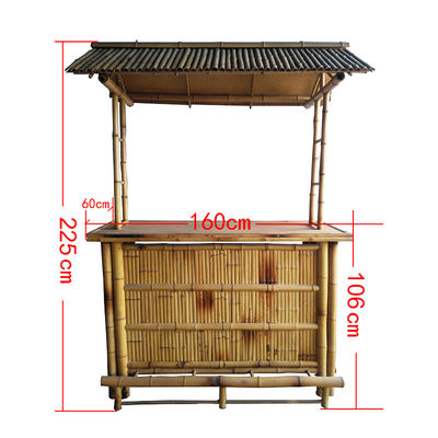 Tropical Cabana Party Outdoor Tiki Bar Bamboo Beach Tiki Bar With Stools Counters