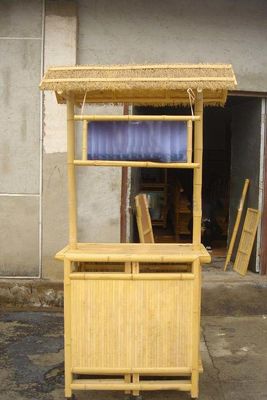 Bamboo Beach Tiki Bar With Bottle Rack Drinking Bamboo Chairs With Back Support