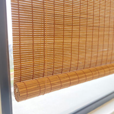 1.5m 2m वाटरप्रूफ बांस स्लेट रोल अप blinds सूरज सबूत बुना रोमन बांस blinds