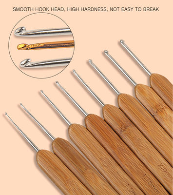 Needles Bamboo Single Head Sewing Tools Handle Crochet Hook Carbonized Knitting