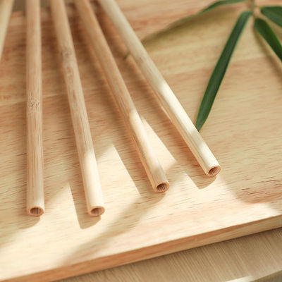 Natural Bamboo Raw Material Organic Fiber Straw With Cleaner 19cm