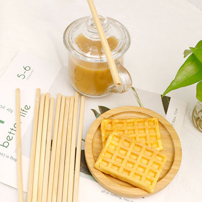 Natural Bamboo Raw Material Organic Fiber Straw With Cleaner 19cm