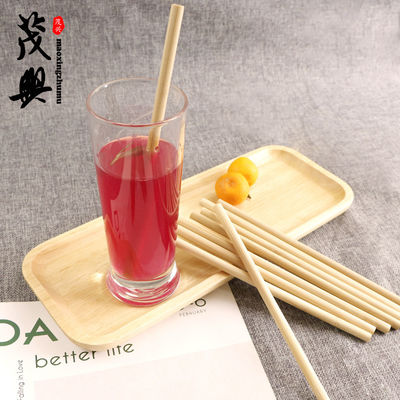 100% Bamboo Disposable Straws 19cm 22cm For Children Organic Drinking Usage
