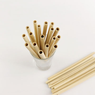 Biodegradable Natural 20cm Juice Tea Bamboo Fiber Straws Tea Drinking Custom Logo