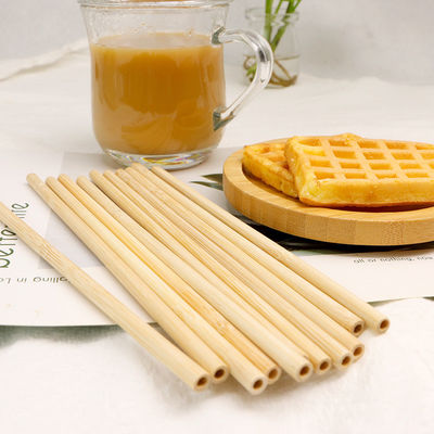 100% Natural Disposable Bamboo Straws Green Degradable For Drinks Laser Label Logo