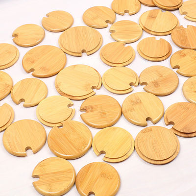 8.5cm Bamboo Lids Leak Proof Candle Jars With Colorful Silicon Ring Size Customized