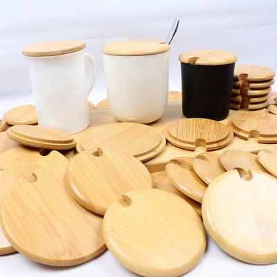 8.5cm Bamboo Lids Leak Proof Candle Jars With Colorful Silicon Ring Size Customized