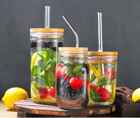 Kitchen Storage Jars Round Square Bamboo Jar Lid With Silicon Ring Airtight