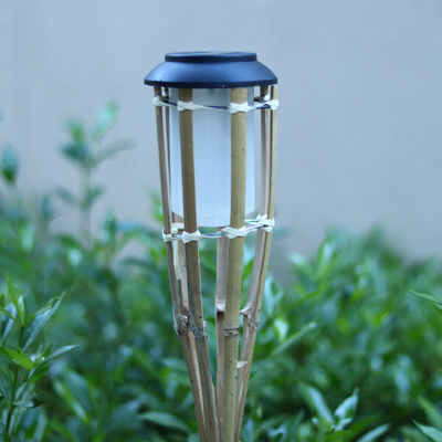 Yard Garden Outdoor Bamboo Tiki Torch With Refillable Replacement Oil Canister