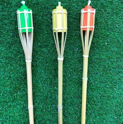 Outdoor Natural Bamboo Tiki Torch Yard Deck Decoration Garden Toy Colorful For Children