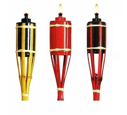 110cm Outdoor Natural Bamboo Torch Citronella Torch For Garden Lighting, Luau Party