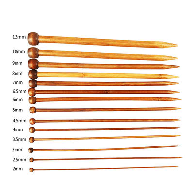 12Pcs Set Light Bamboo Circular Knitting Needles Single Pointed Knitting for Handmade DIY Knitting