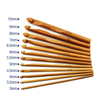Ergonomic Wooden Bamboo Crochet Hook Set 8 Pieces For Beginner