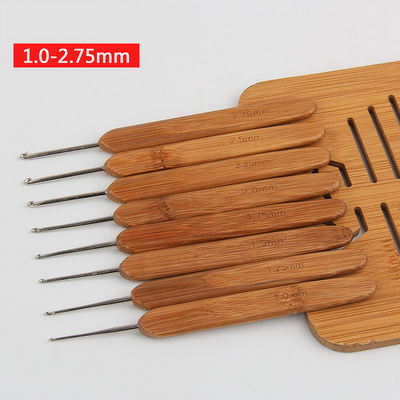 Bamboo Handle Crochet Hook Set Knitting Needles Stainless Steel Head Sewing Accessories