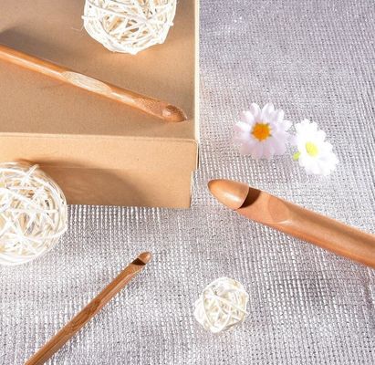 8 टुकड़े 1 मिमी से 2.75 मिमी तक लकड़ी के बांस के crochet हुक सेट हस्तनिर्मित बुनाई सुइयों