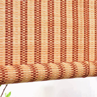 1.5m 2m वाटरप्रूफ बांस स्लेट रोल अप blinds सूरज सबूत बुना रोमन बांस blinds