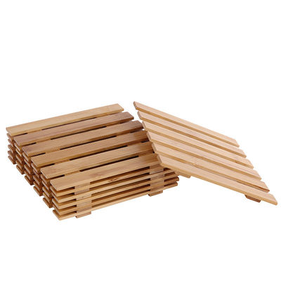 9cm Indoors Bamboo Plant Tray Anti Scratch Table Mat For Succulent Plant Pots