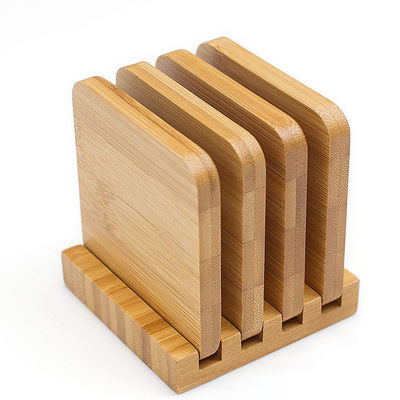 6 Pack 9cm Round Blank Bamboo Coasters Bar Home Cup Coasters