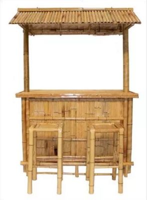 Bamboo Beach Tiki Bar With Bottle Rack Drinking Bamboo Chairs With Back Support