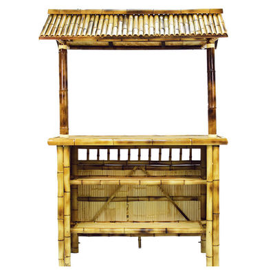Bamboo Beach Tiki Bar With Bottle Rack Drinking Bamboo Chairs With Back Support