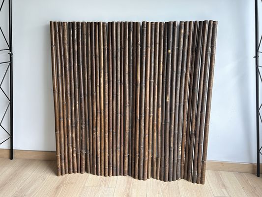 Carbonized Black Natural Bamboo Pole Fence Panels Roll for Outdoor Decoration Garden Agriculture