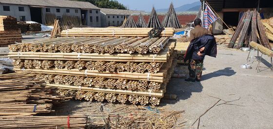 Eco Friendly Decorative Raw Bamboo Poles Dia.0.8cm x 100cm Length